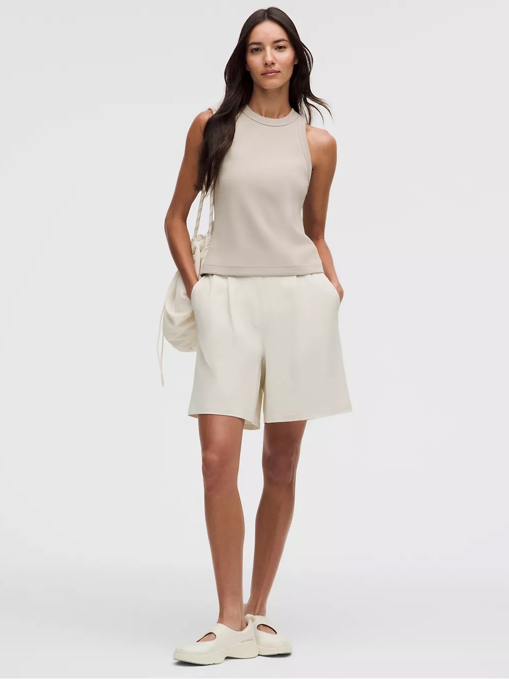 Lululemon Daydrift Pleated High-Rise Short 7” Light Ivory M NWT